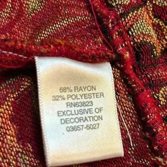 CHRISTOPHER & BANKS 2 PIECE PLUS SZ BEADED TAPESTRY VEST & SCARF SIZE 14X - Picture 13 of 16